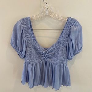 URBAN OUTFITTERS blue flowy top